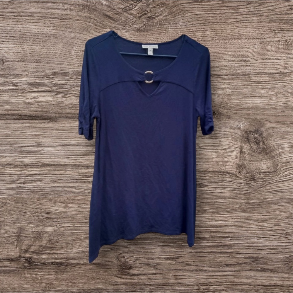 Dana‎ Buchman Midnight Blue Blouse